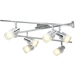 KHG LED- Deckenstrahler  6-flammig  chrom   ¦ silber ¦ Maße (cm): B: 170 H: 15 T: 13.5