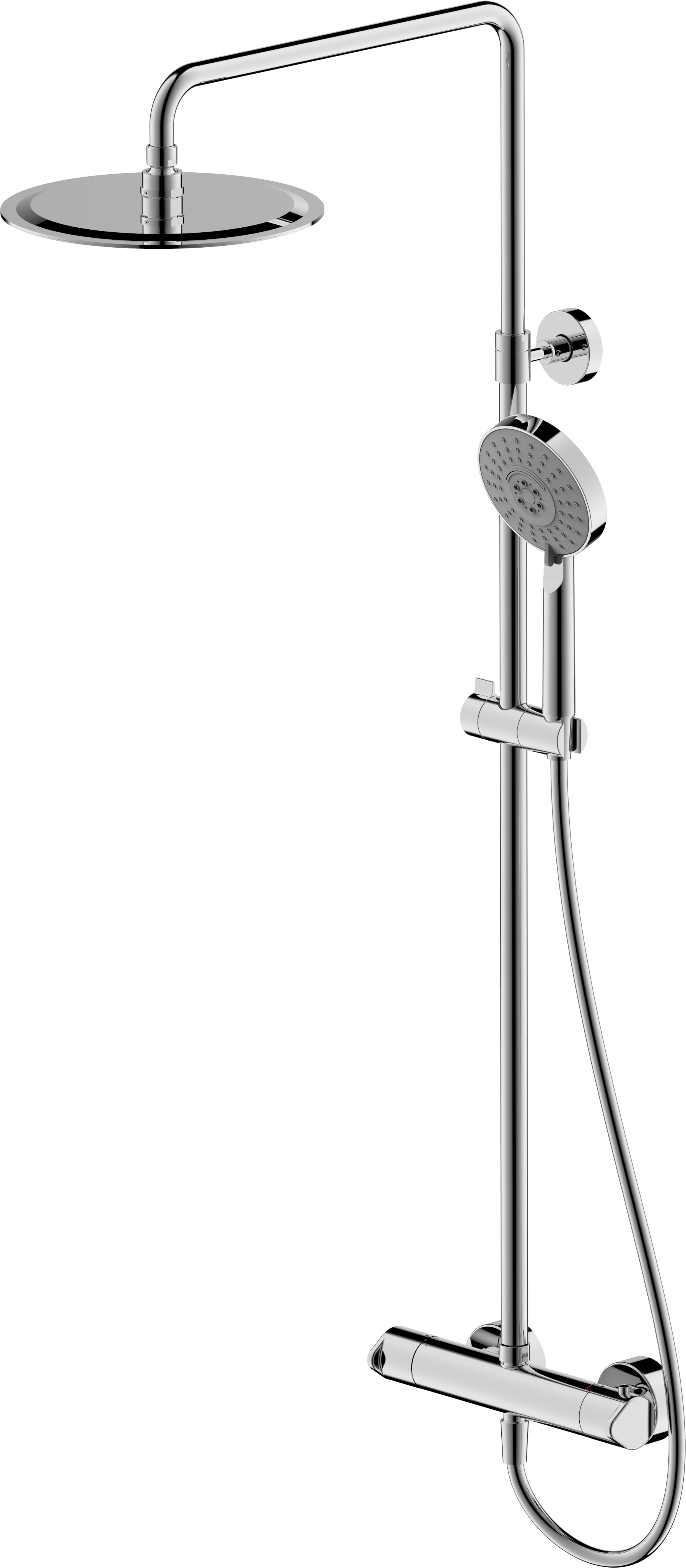 Système de douche thermostatique Bravat Round 3591502 chromé