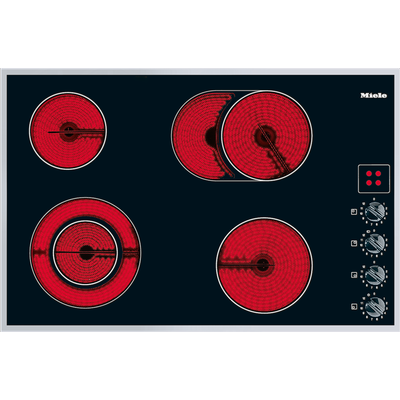 MIELE Elektro-Kochfeld, schwarz, B:76,4cm H:60cm T:50,4cm, Kochfelder, Einfache und direkte Steuerung - Bedienung über Knebel