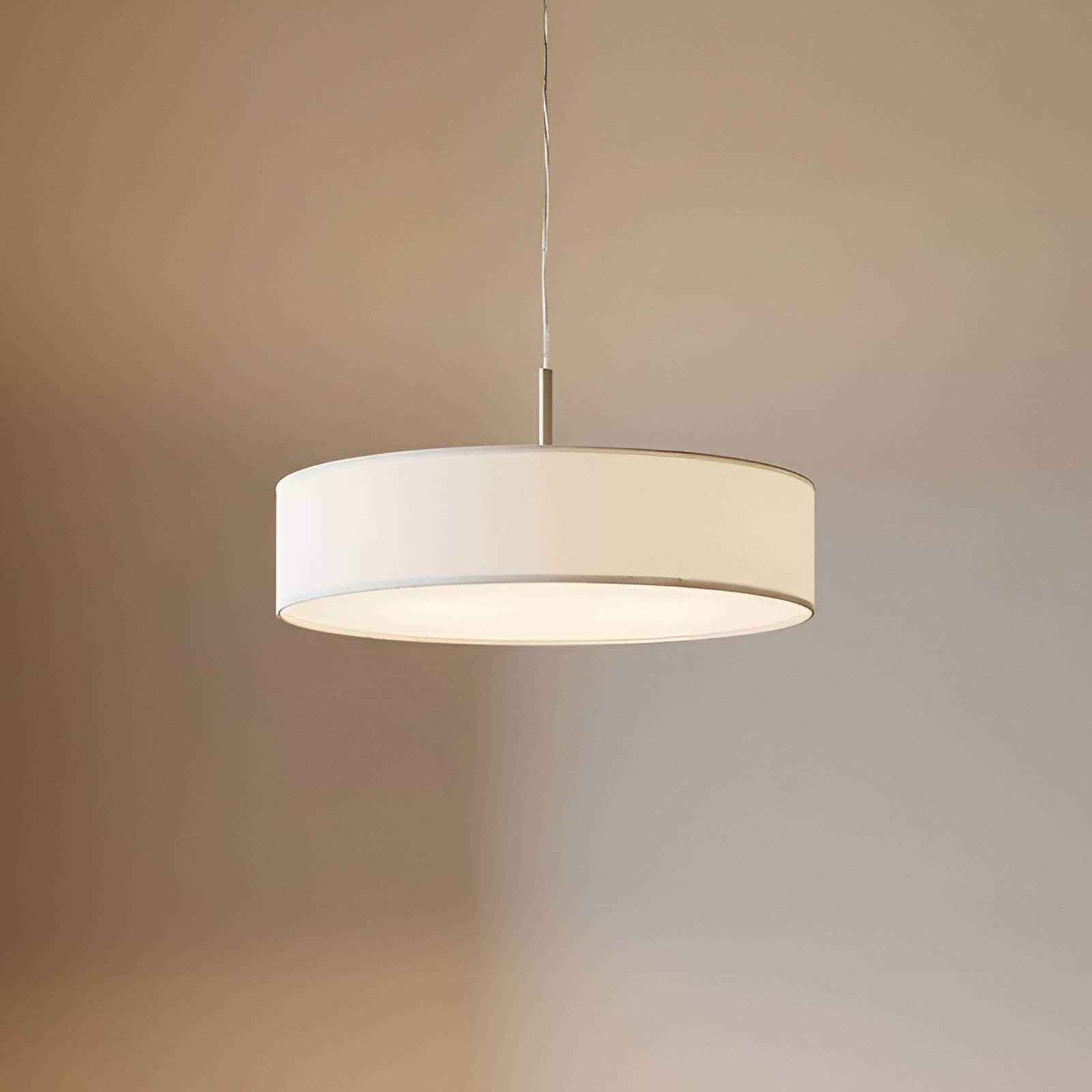 Lindby Hanglamp Sebatin Modern Wit/Opaal Textiel Cilindervormig