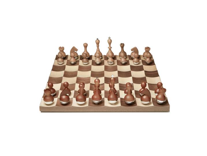Umbra Brettspiel, Walnussfarben, Holz, Metall, Walnuss, Ahorn, 38x11x38 cm, Dekoration, Dekofiguren & Skulpturen, Dekoobjekte