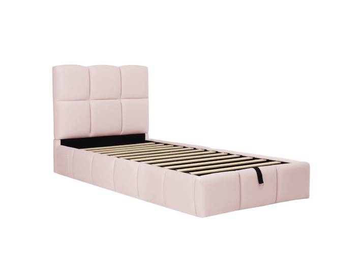 Lit tapissier enfant en sami rose 90 x 200cm