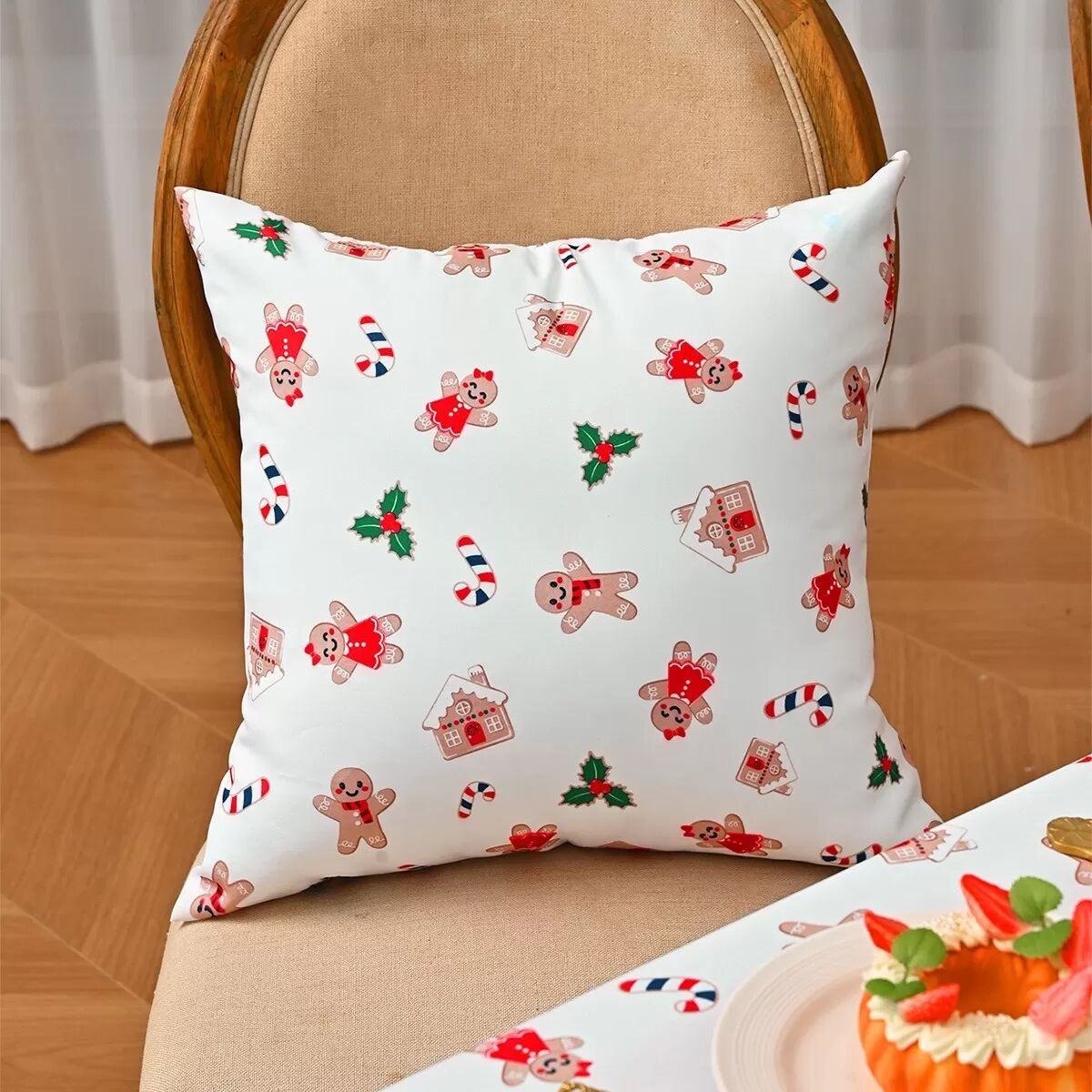 INF Lot de 2 Housses de Coussin Imprimées Noël - Décoration Festive pour la Maison