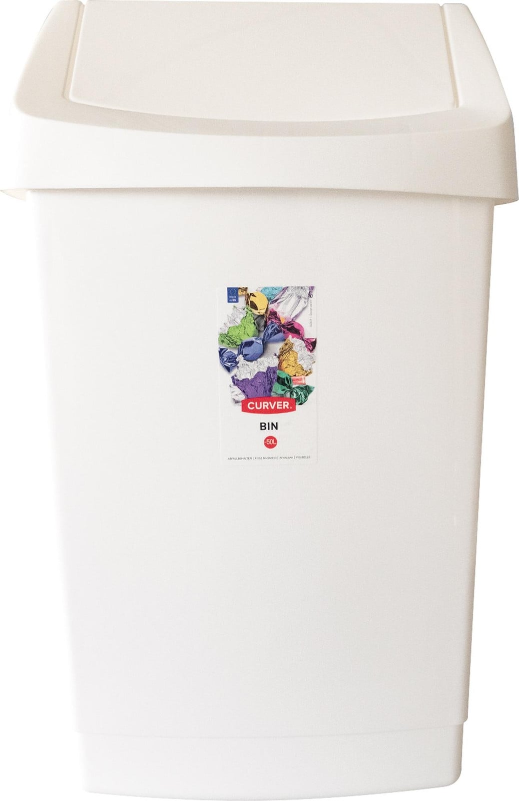 Curver Click-It Afvalbak 50 liter wit