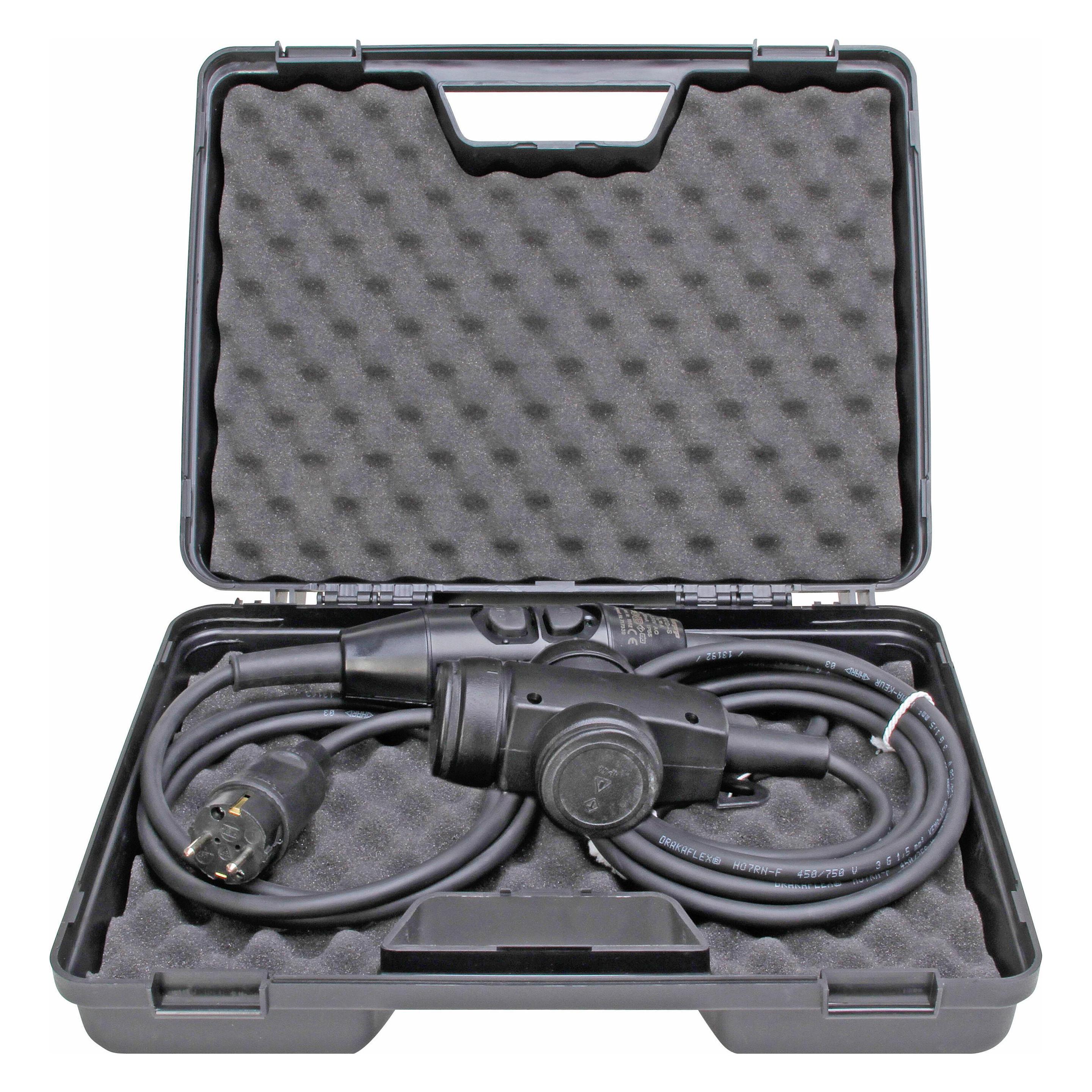 Kopp Sicherheitsleitung, PRCD-S, 30mA, 3-fach Vollgummikupplung, Kupplungsseite: 1,5 m, mit Koffer (1.50 m) (142116016)