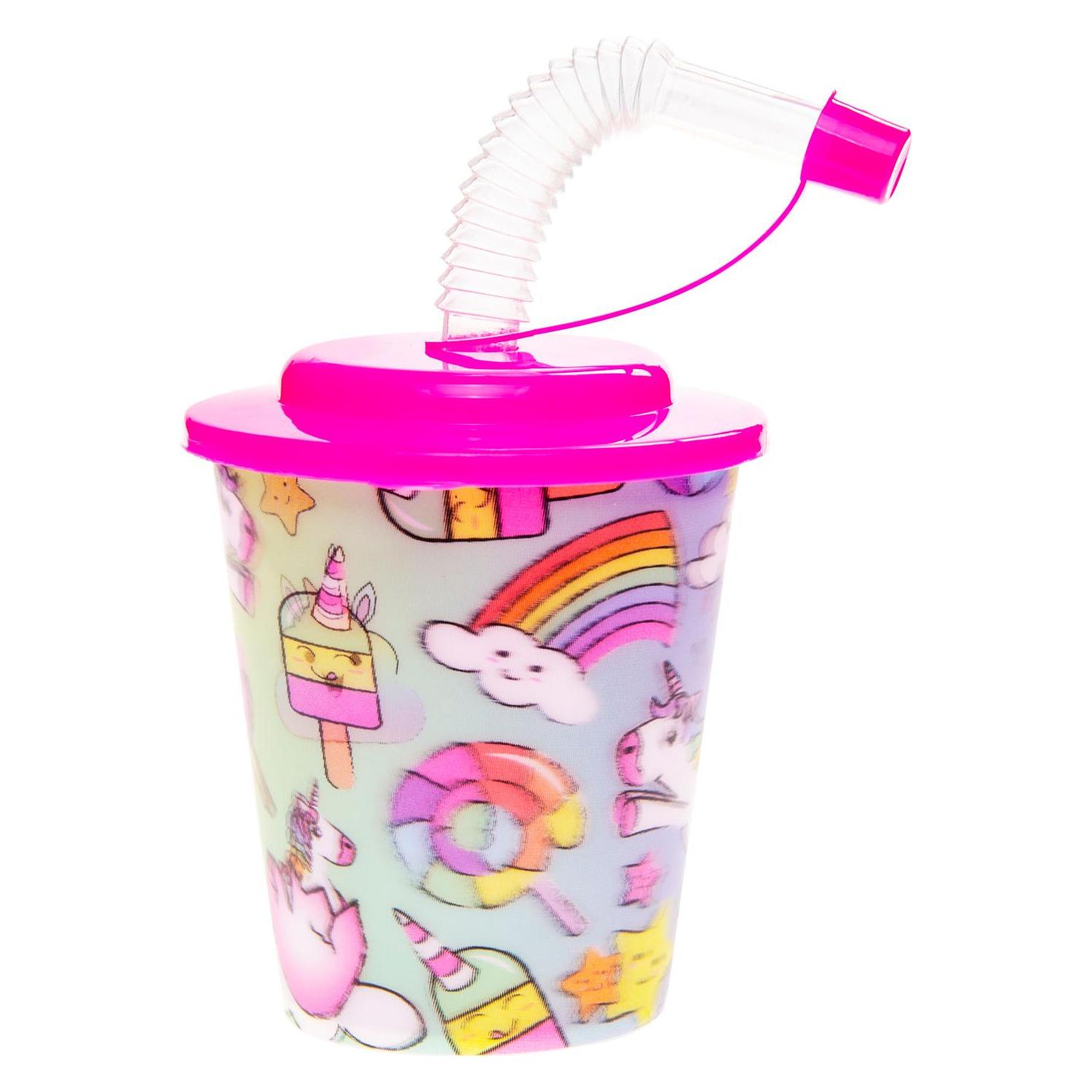 LG-Imports Becher mit Deckel und Strohhalm Einhorn, 12 Stück. (37974296)