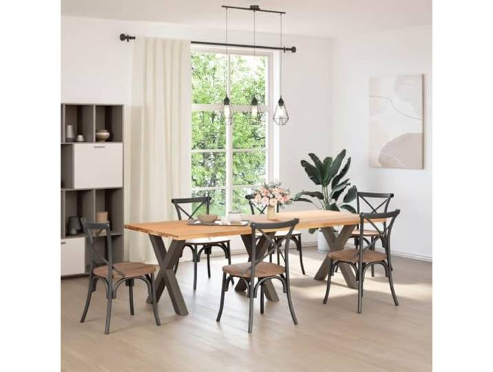 KTHLBRH 3 Stahl Tischbeine X-Form Pulverbeschichtet 80x72-73 cm Verstellbare Nivellierfüße, Vorgebohrte Löcher, Schrauben Inklusive, Für Esstisch