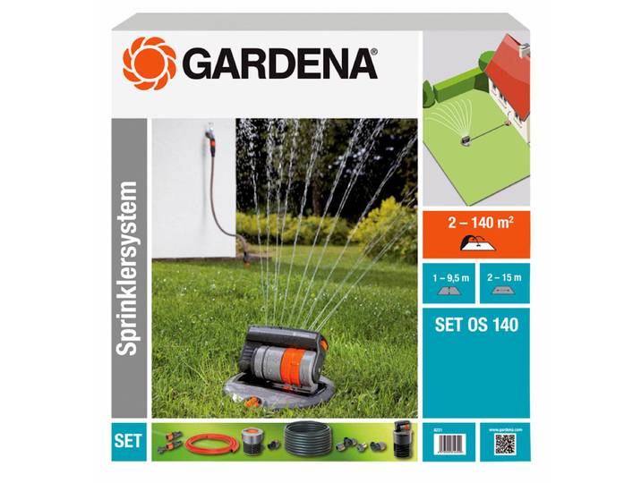 Gardena Komplett-Set mit Versenk-Viereckregner OS 140