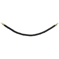 Securit® Geflochtenes Seil für Empfangspfosten "Classic" - Schwarz - Goldene Endkappen - 150cm