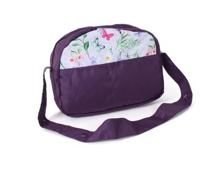 Bayer Chic 2000 853-73 Bayer Chic 2000 Luiertas voor Poppen, Poppenluiertas, Poppenaccessoires, Poppentas, Bloemen Paars