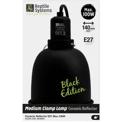 Reptile Systems Klemmleuchte mit Reflektor, Black Edition - M (Ø 140mm)
