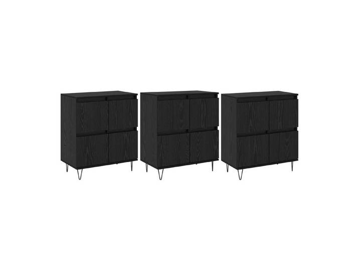 vidaXL Sideboard Sideboards 3 stk. Schwarz Eichen-Optik (3 St)