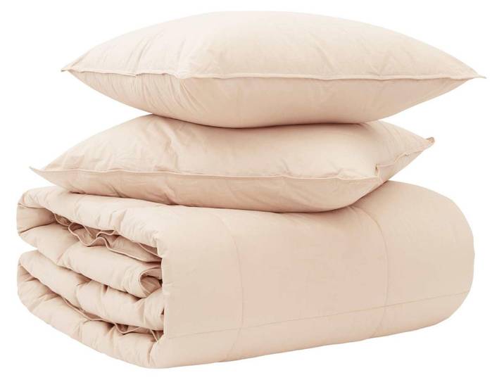 Ensemble de draps vidaXL\, 2 pièces\, 155 x 220 cm\, pour toutes les saisons\, couleur beige