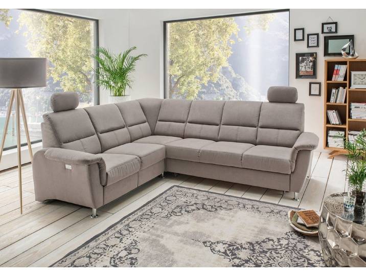 freiraum Polstergarnitur Ludwigshafen, Motor-Relaxfunktion, Schlaffunktion, dunkelgrau - 268x113x222cm BxHxT