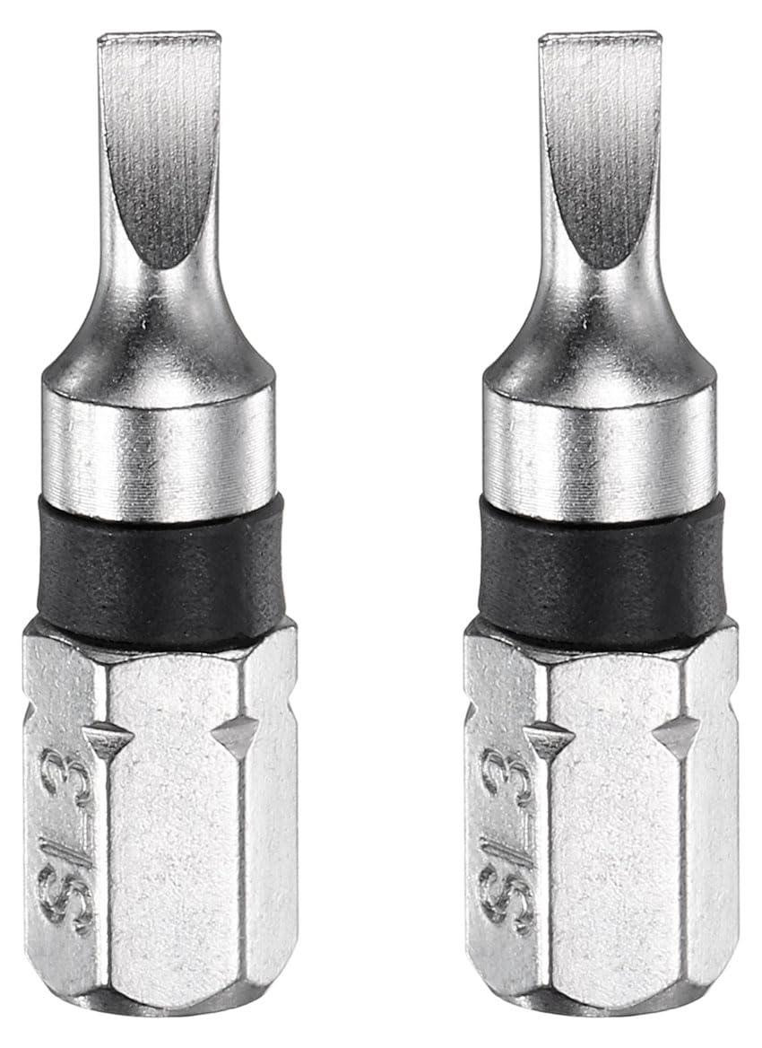 Solidchoice Set van 2 Sleufschroevendraaierbits SL3 met 1/4 inch zeskant schacht