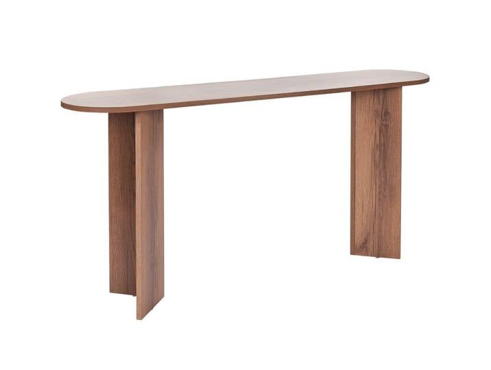 Console ovale effet noyer foncé 150 cm