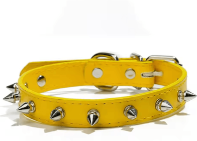 Inspire Curations RebelPaws Adjustable Studded Pet Collar yellow xl
