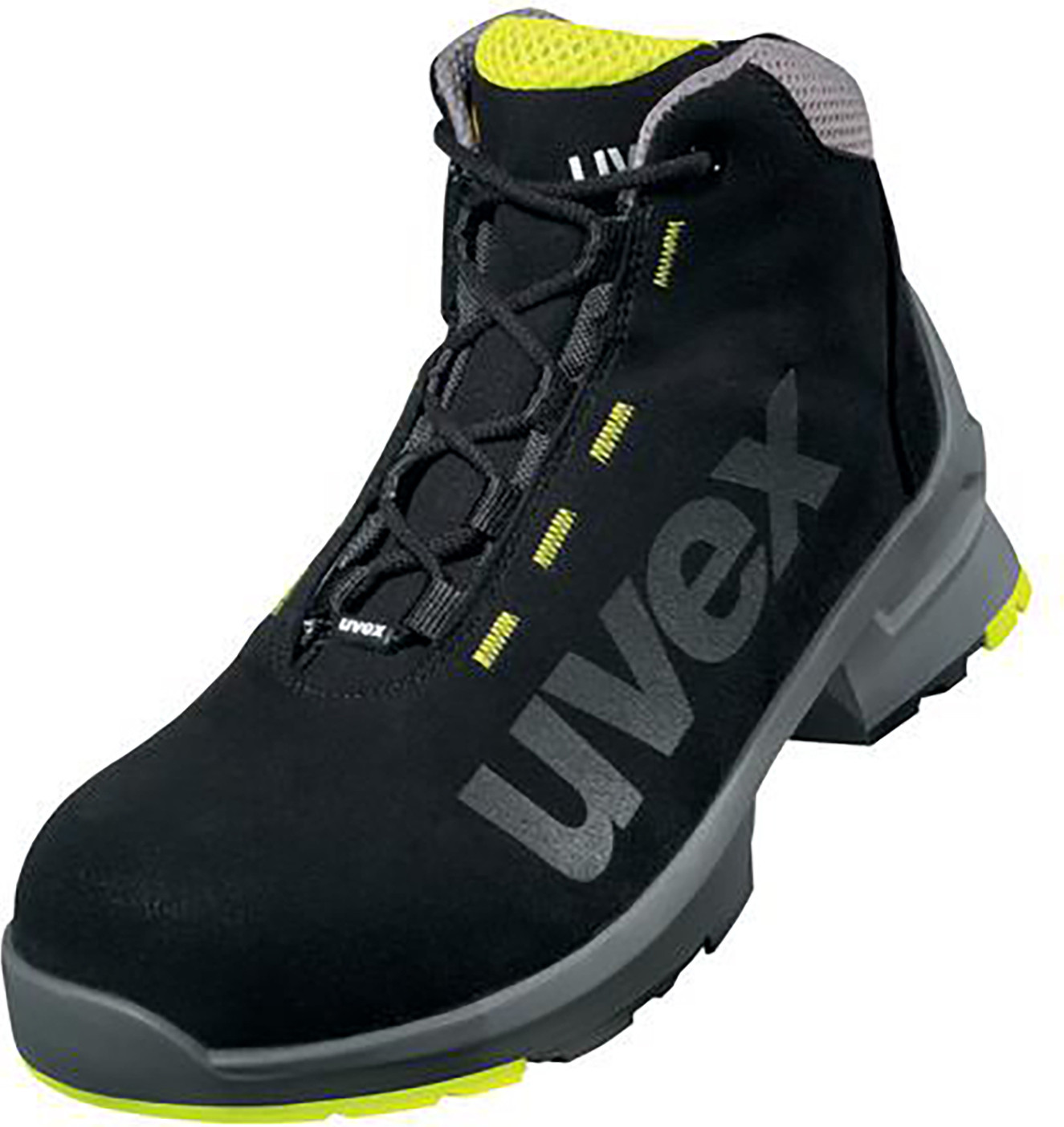 Uvex Veiligheidsschoenen Unisex Zwart Limegroen S2 SRC ESD Snelstropsysteem