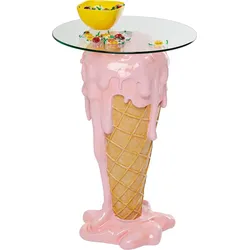 KARE DESIGN Beistelltisch Icecream 86832 Ø 48 cm Glas Rosa