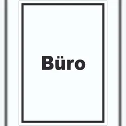 HB-Druck Büro Aufkleber mit Text Office Bureau hochkant A8 (52x74mm)