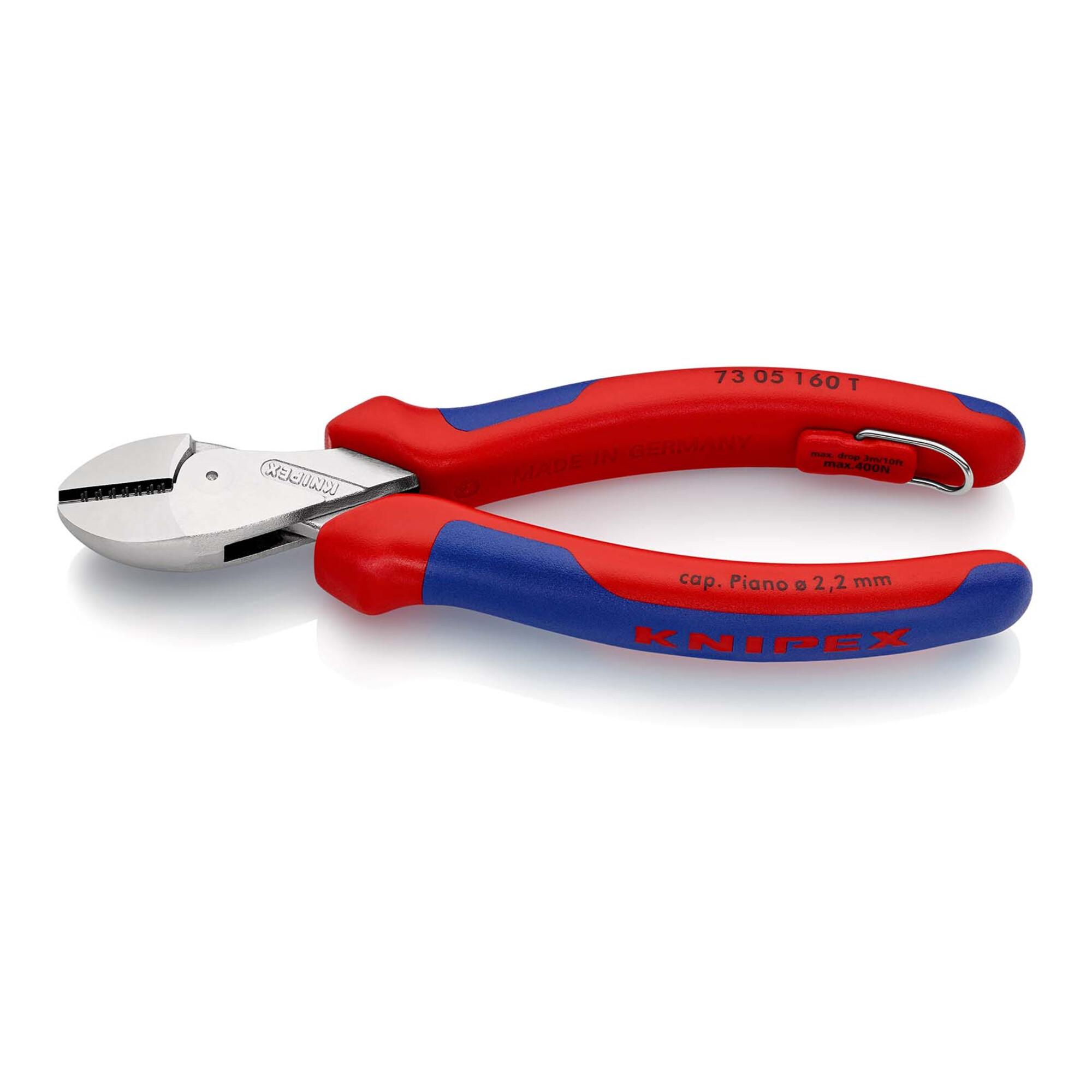 KNIPEX 73 05 160 T X-Cut® Kompakt-Seitenschneider mit Mehrkomponenten-Hüllen, mit integrierter Befestigungsöse zum Anbringen einer Absturzsicherung ve)