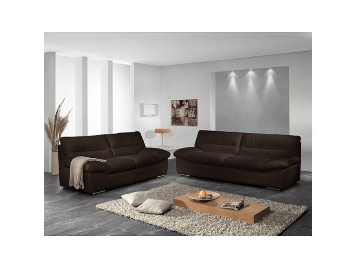 3-Sitzer Sofa Doug Braun/Dunkelbraun Echtleder 231 x 87 x 100cm Modern Echtleder Dunkelbraun