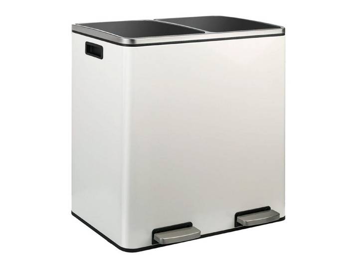 TLGREEN Mülleimer mit 2 Fächern, Abnehmbarer Innenlauf, Küchen Mülltrennsystem, 2x 30L, Pedal, Anti Fingerabdruck