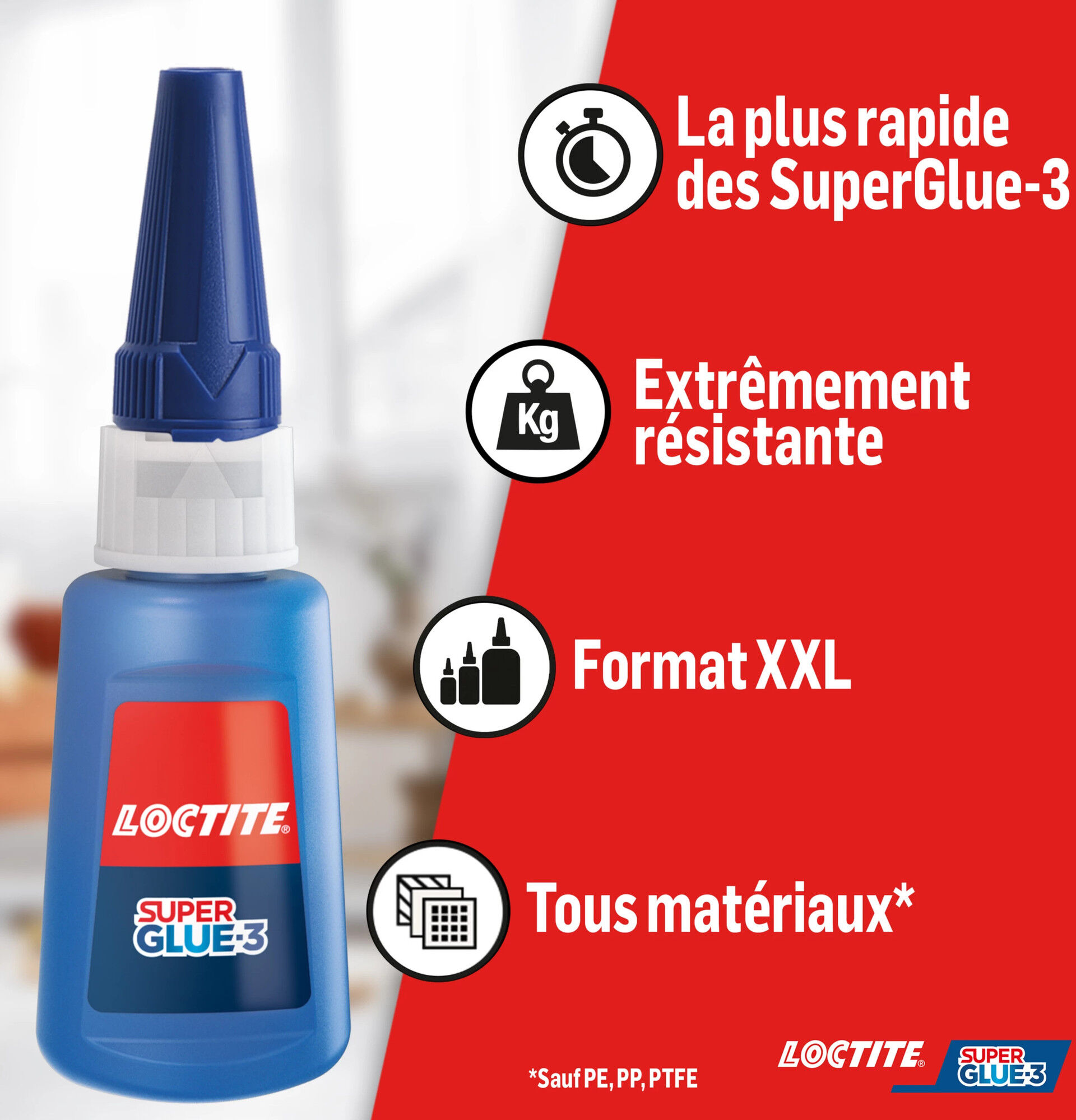 Colle liquide Super glue-3 Professionnel 20 g LOCTITE 2608834 Translucide