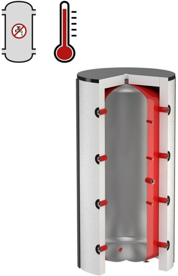 Flamco Pufferspeicher PS 3000 l, Au pulverbes, Inn. unbeschichtet (18670)