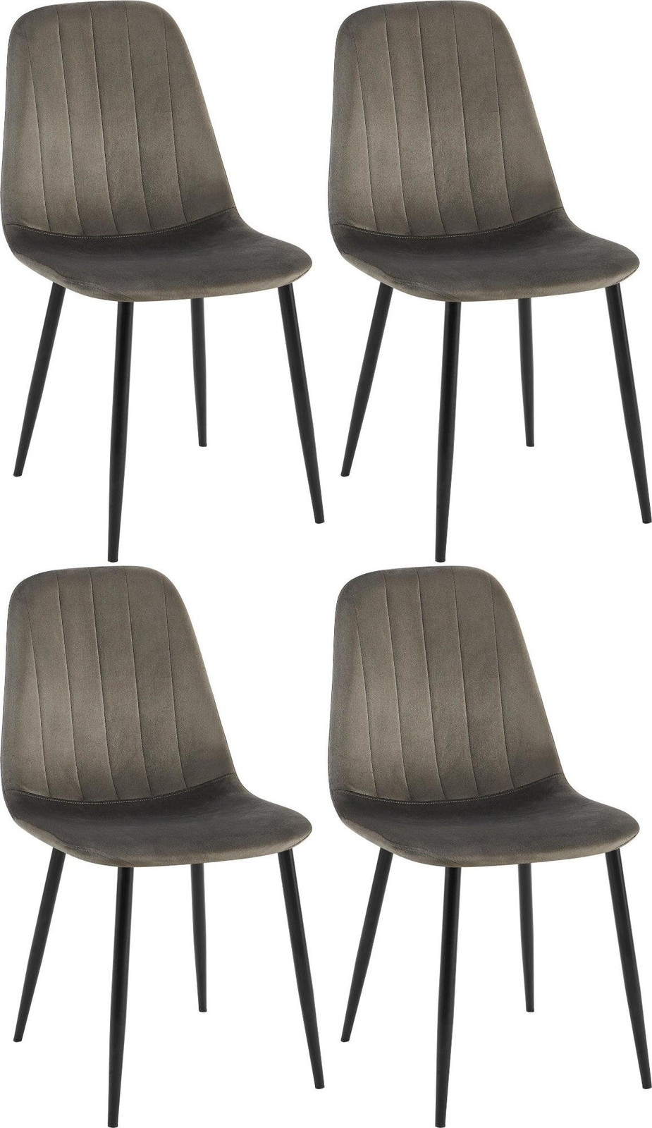 Set van 4 eetkamerstoelen Baxter fluweel