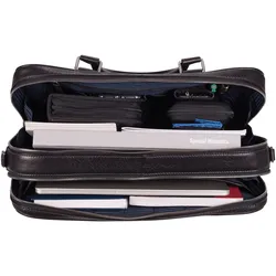 Leonhard Heyden Bergamo Aktentasche Leder 41 cm Laptopfach (15"), Notebooktasche, Schwarz