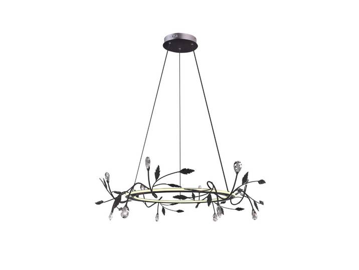 Led-Pendelleuchte Giaros, Schwarz, Metall, Blume, 65x120x65 cm, RoHS, Europäischer Sicherheitsstandard, einfach zu transportieren, Lampen & Leuchten, Innenbeleuchtung, Hängeleuchten, Pendelleuchten