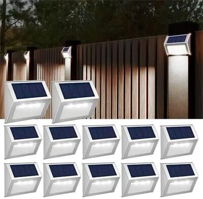 Uplift Picks Solar Deck Fence Lights Brighten Pools Gardens Patios Without Outdoor Wiring white (12 Pcs)