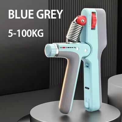 Inspired Finds Electronic Counting Grip Strength Trainer With Adjustable Resistance Smart Hand Gripper For Wrist And Forearm Training blue Grey