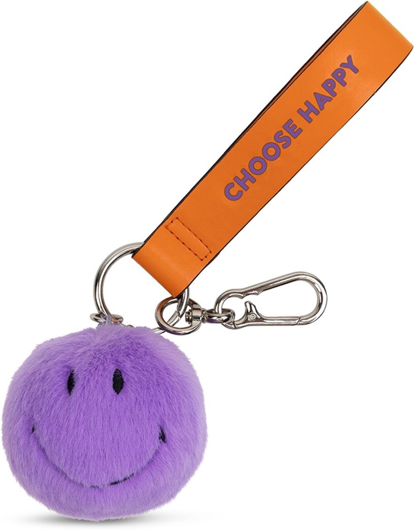 Smileyworld Llavero de peluche morado oscuro Keychain ECO Fuzzy Smiley Bon Ton Toys.