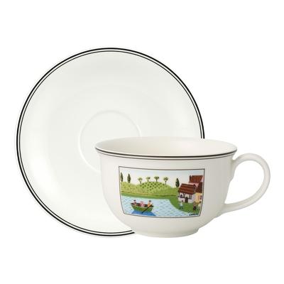 Villeroy & Boch Charm & Breakfast Design Naif Café au lait Tasse mit Untertasse 500 ml