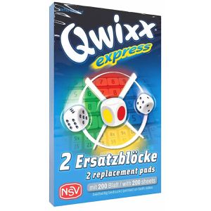 NSV Spielblock 5403, Qwixx Express, 2 Stück, ab 8 Jahre, 8 x 12 cm, je 100 Blatt