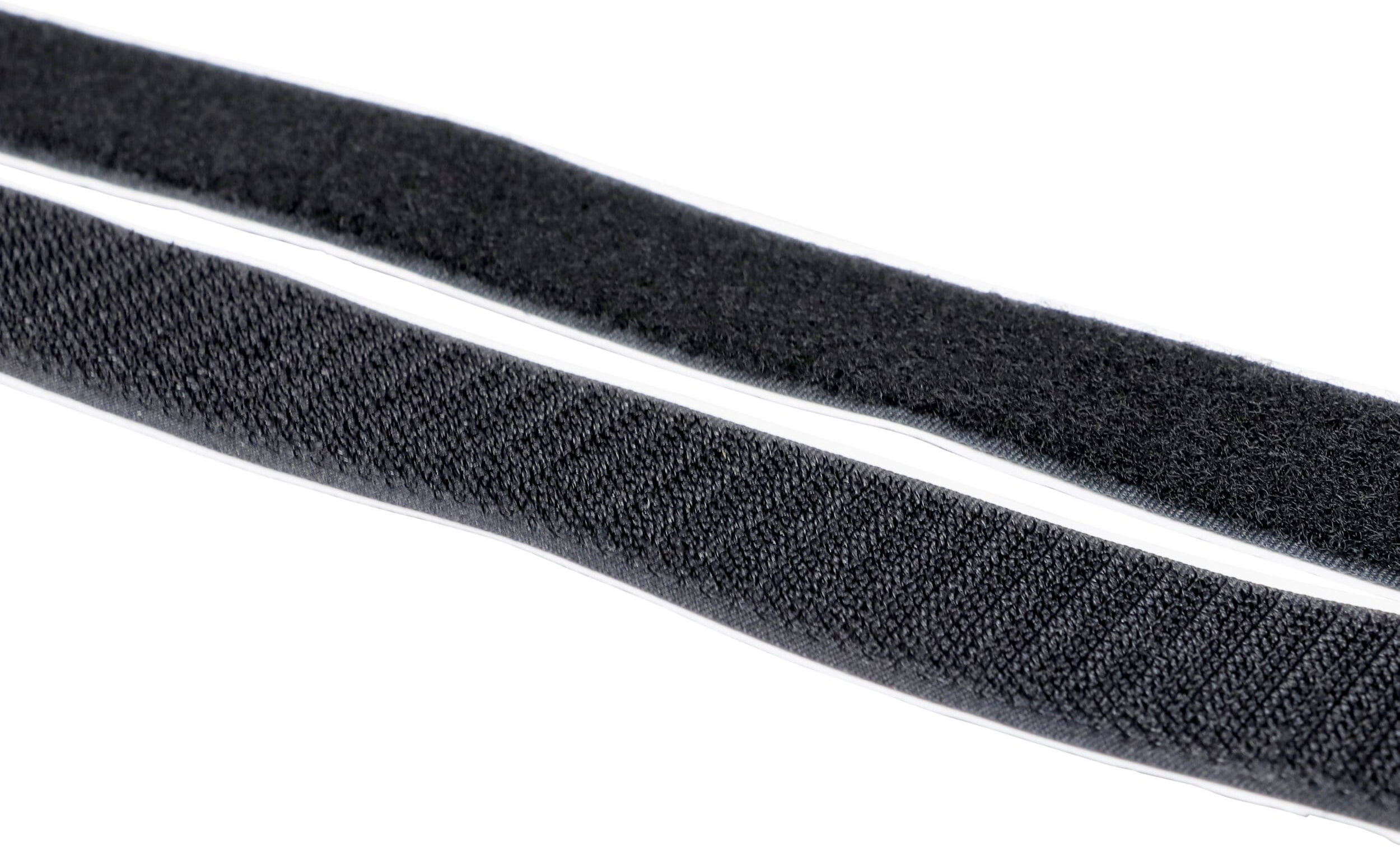 SPRINTIS Bande auto-agrippante et auto-adhésive, kit de 25 m de bande à crochets et 25 m de bande à boucles 30 mm   noir, nylon, polyester
