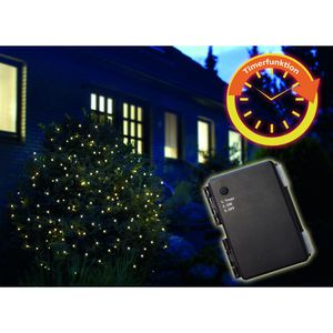 Star-Max Lichterkette 12052 Batteriebetrieb, für Innen & Außen, Lichternetz, warmweiß, mit Timerfunktion, 160 LED, 2 x 2 m