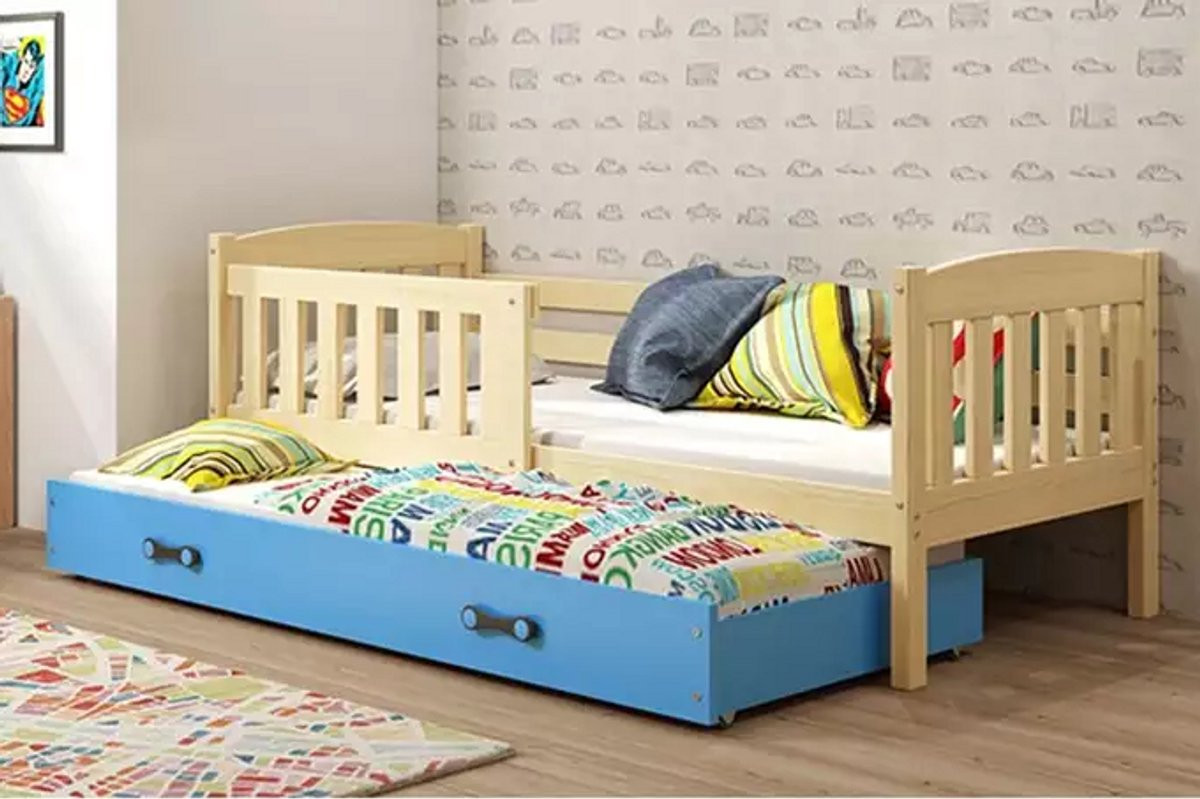 BMS Pull-out Youth Bed met opbergbox, Blauw, 90 x 190 cm