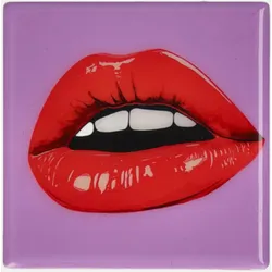 Untersetzer Love Lippen Rot