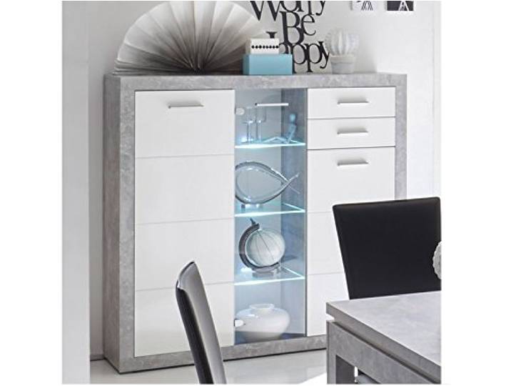 möbelando Highboard Sideboard Anrichte Vitrinenschrank Standschrank Rio de Janeiro I