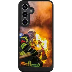 Nivocase Hülle für Samsung Galaxy S24+ Handyhülle NIVOcore Case Schwarz Feuer Feuerwehr Lebensretter (Samsung Galaxy S24+), Smartphone Hülle, Schwarz