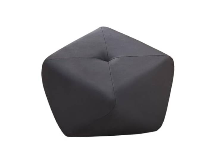 DANNMPX Sitzhocker Wohnzimmer Moderner Niedriger Achteckiger Hocker, Fußhocker Aus Leder for Das Wohnzimmer Zusätzliche Sitzplätze(Black)
