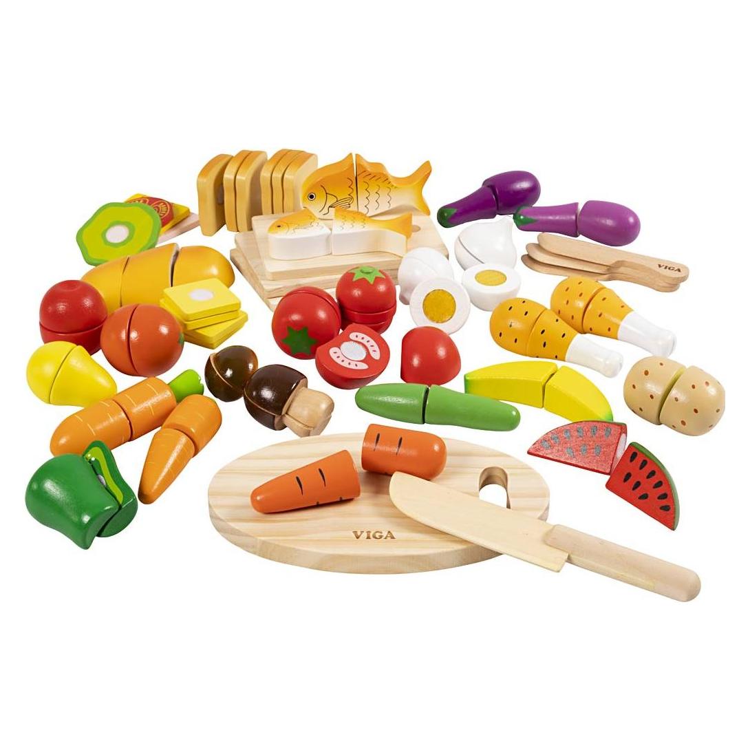 Viga Toys VIGA cuttable wooden food play set (5706232634284)