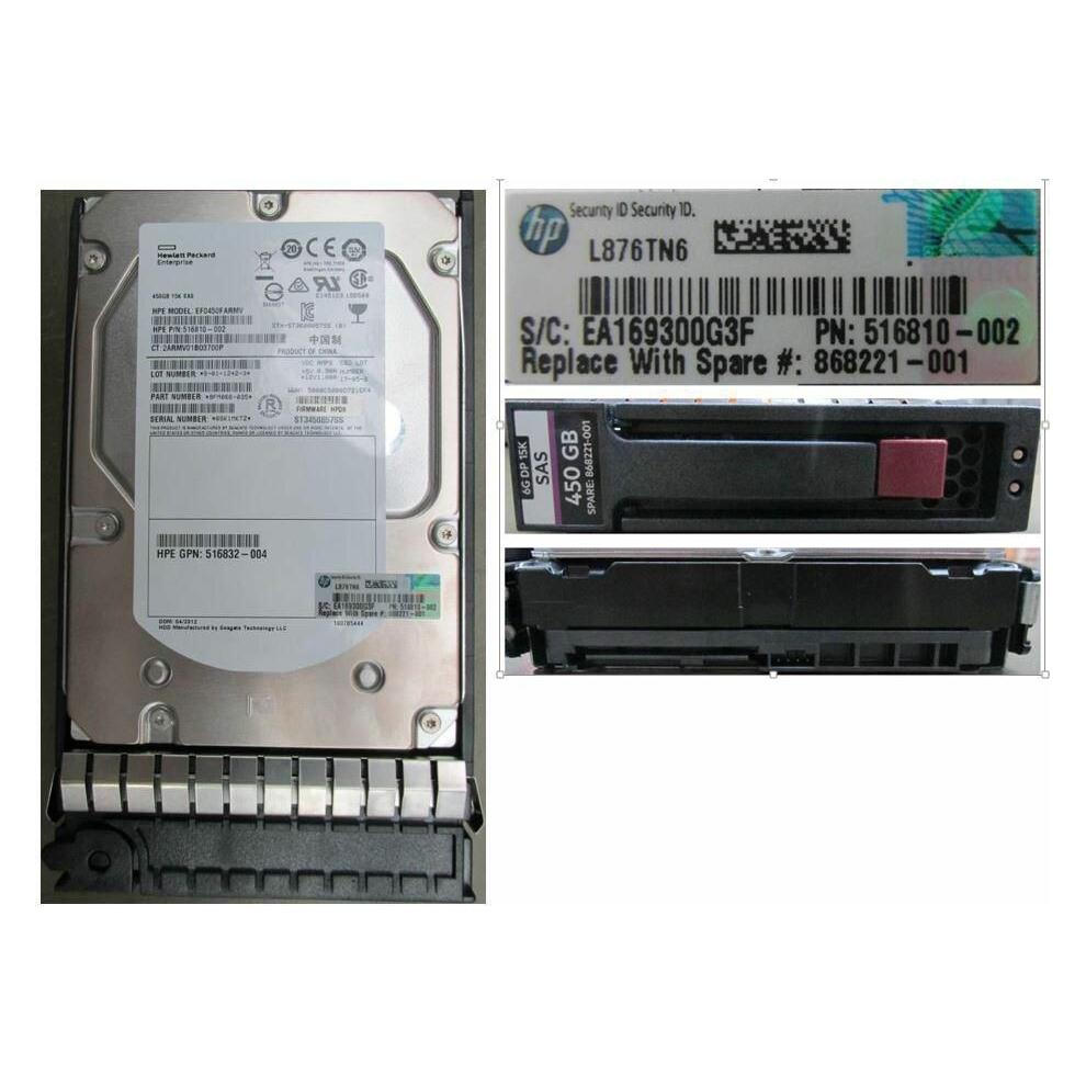 HPE HDD Hot Plug 450GB SAS 15K (0.45 TB, 3.5") (868221-001)