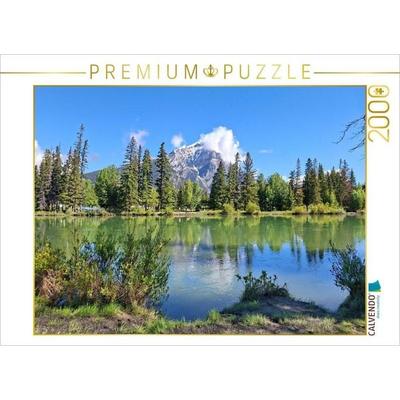 CALVENDO Puzzle Banff, Bow River. Im Hintergrund der schneebedeckte Gipfel des Cascade Mountain, Alberta | 2000 Teile Lege-Größe 90x67cm Foto-Puzzle