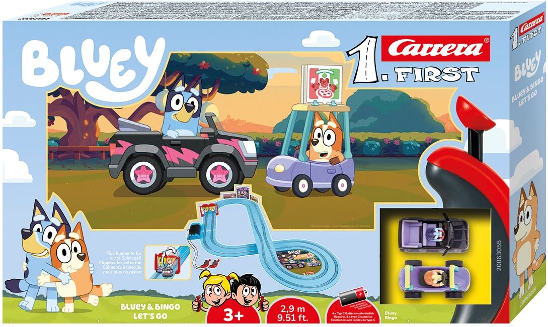 Carrera Circuito para vehículos de juguete First Bluey .