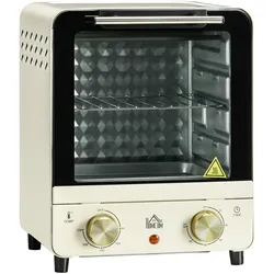 MINIBACKOFEN Eisen Edelstahl gehärtetes Glas Cremeweiß