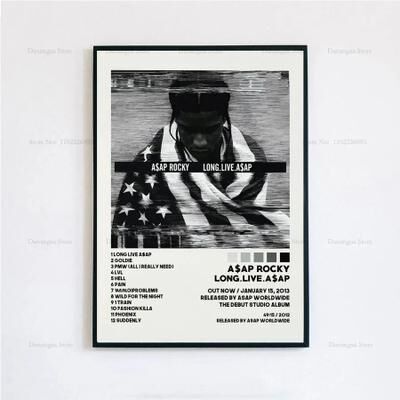 Inspire Essentials ASAP Rocky Album Cover Poster Canvas Wall Art For Room Decor 6 7.87 X 11.81 Inches